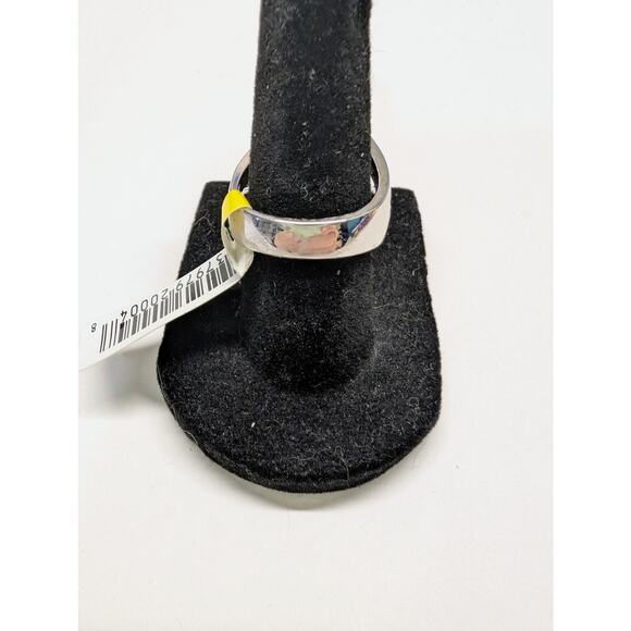 Owl Statement Ring NWT Silver Tone Blue Eyes Marcasite Style Size 8 - Picture 6 of 6